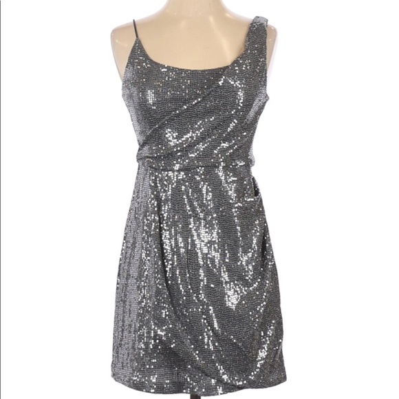 Jump Dresses & Skirts - Jump Apparel Silver Glitter cocktail dress